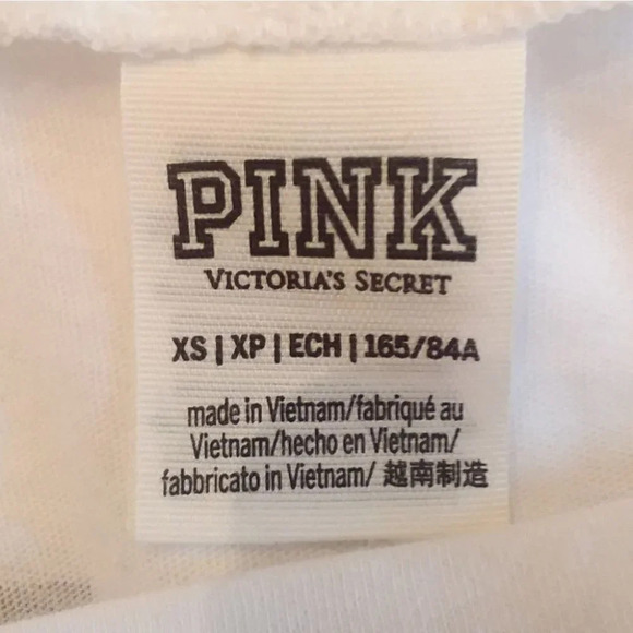 Victoria Secret Pink White Embellished Long Sleeve Top - Picture 5 of 7
